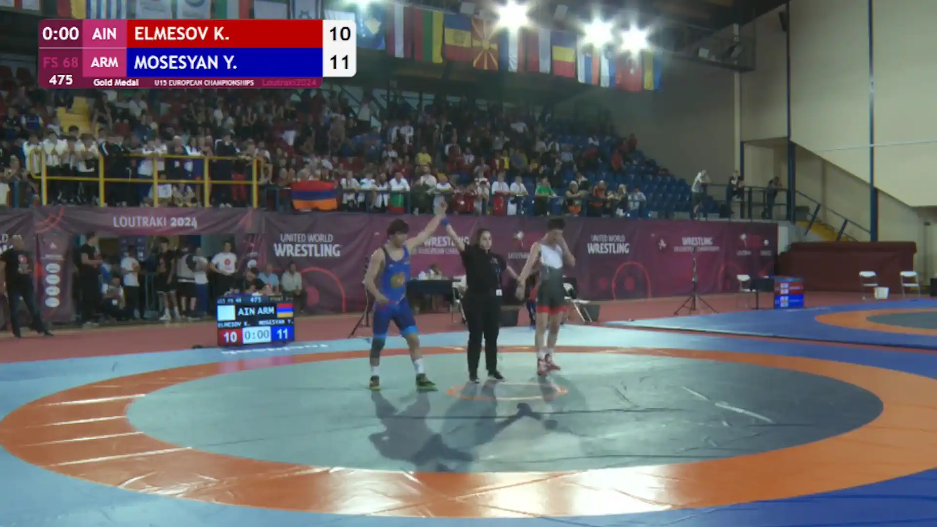 Incredible final. Yeghishe Mosesyan European champion in freestyle wrestling among juniors (video)