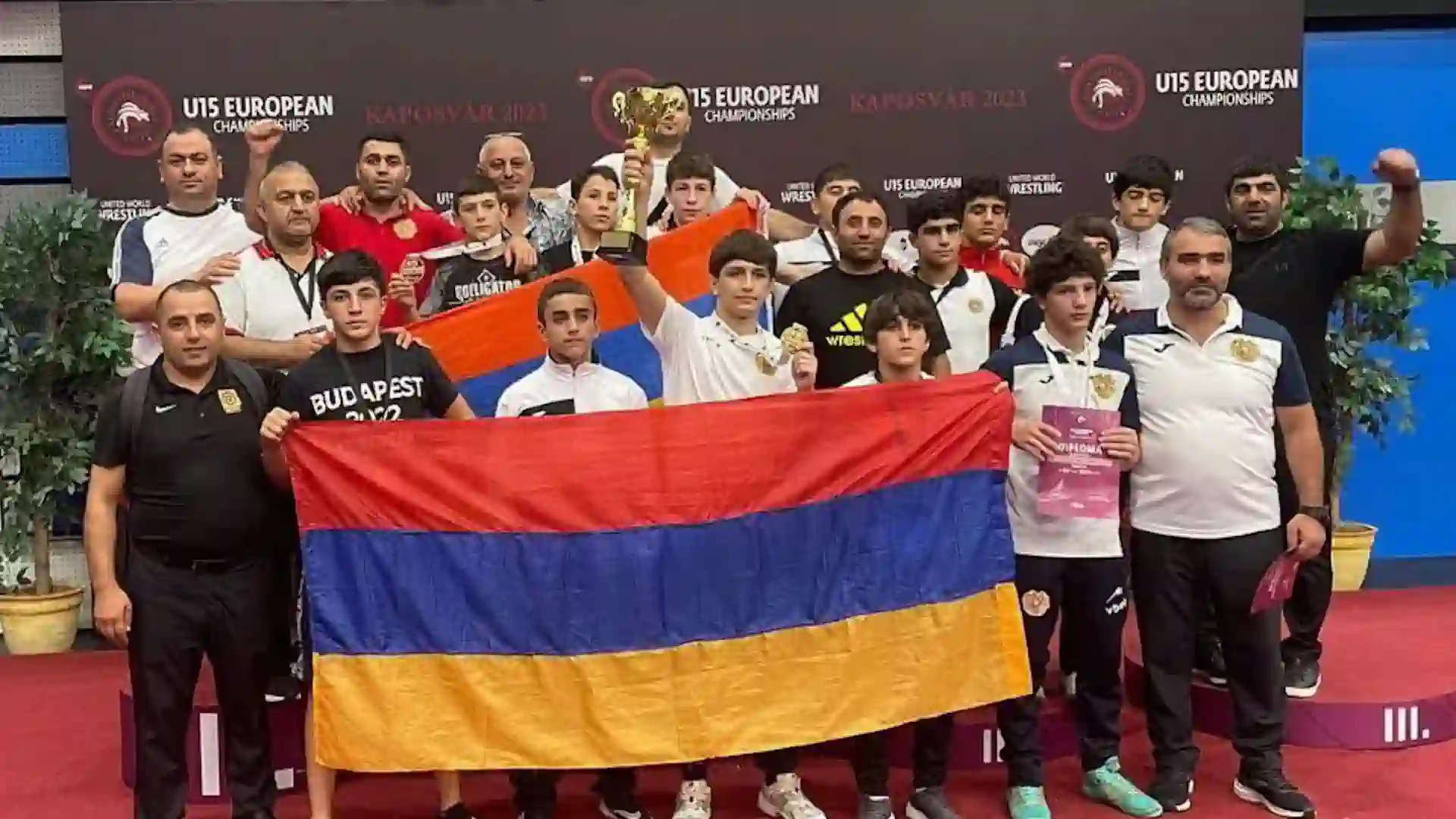 Armenian team won 4 medals at the European U15 Freestyle Wrestling Championship.