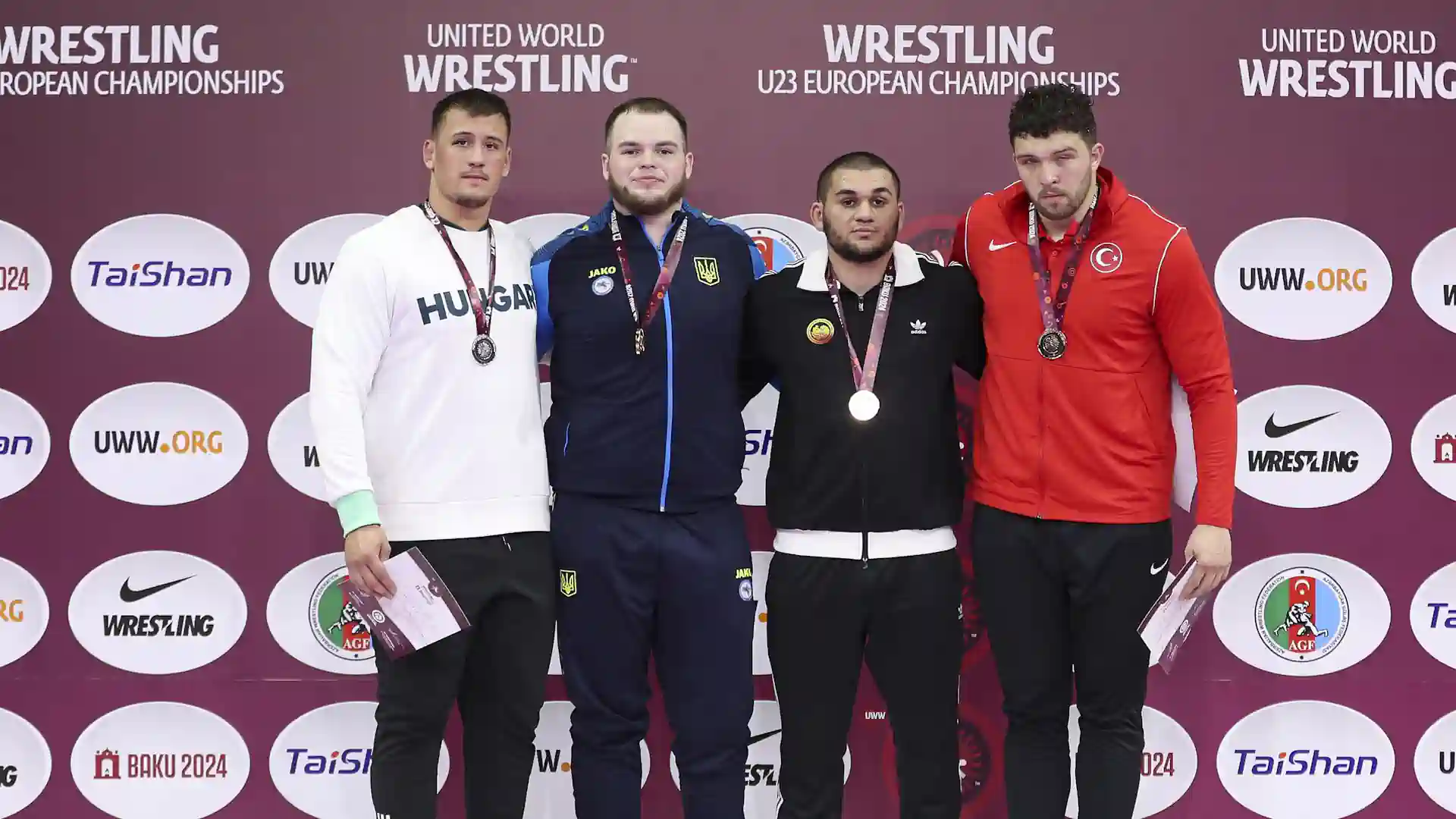 Medalists of the second day of the European U-23 Greco-Roman Wrestling Championship