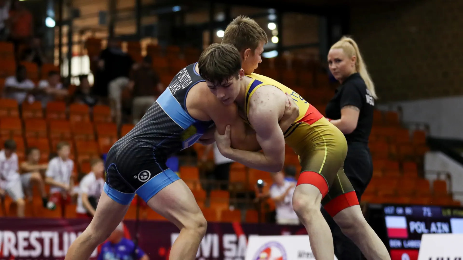 European Championship U-17 in Greco-Roman wrestling. Final couples of the first day